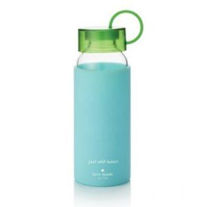 Kate Spade Just Add Water Glass & Silicone Water Bottle Green Color Block